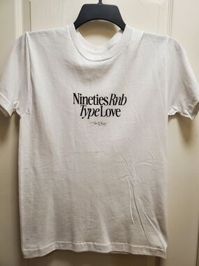 Nineties Rnb Type: Love Graphic Tee - White with Black Print - NWOT / Small